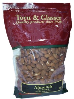 Torn & Glasser - Almonds Raw Shelled Pasteurized - 25Lbs